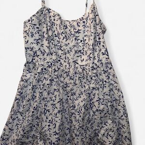 Floral Blue and White Dress